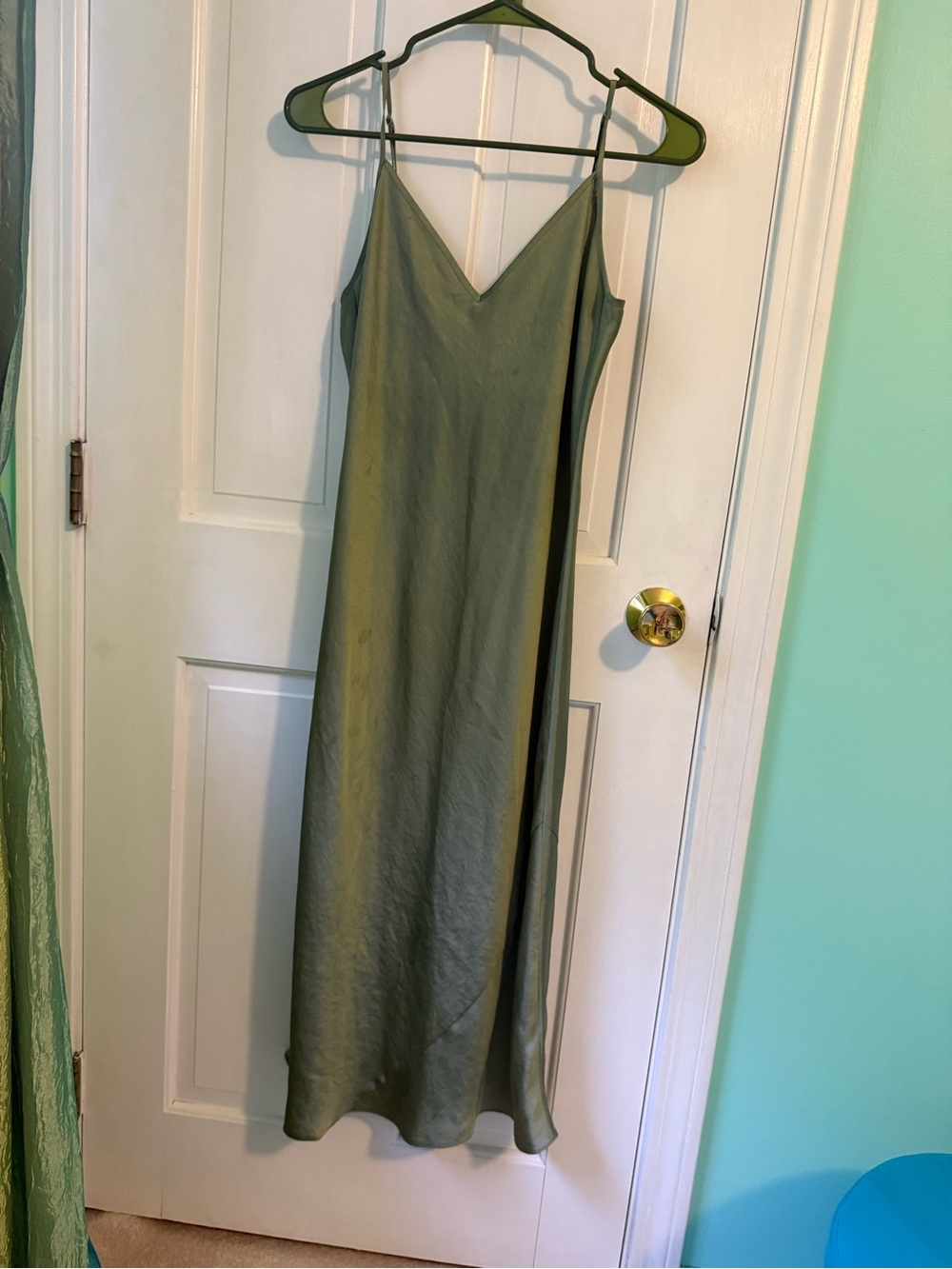 Aritzia Wilfred Sage Green Slip Midi Dress Sz Small
